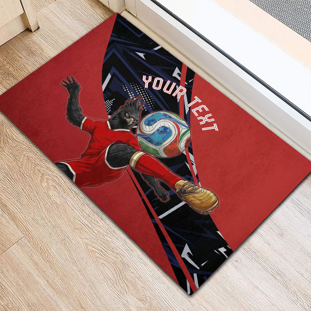 Personalized Panama Football Rubber Doormat Los Canaleros Harpy Eagle Mascot - National Flag Colors