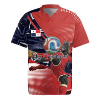 Personalized Panama Football Rugby Jersey Los Canaleros Harpy Eagle Mascot - National Flag Colors