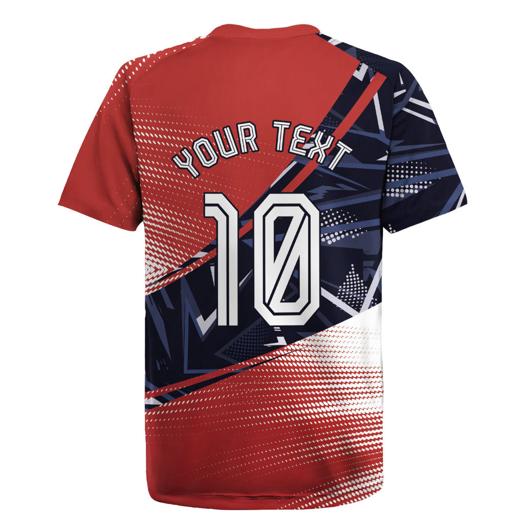 Personalized Panama Football Rugby Jersey Los Canaleros Harpy Eagle Mascot - National Flag Colors