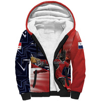 Personalized Panama Football Sherpa Hoodie Los Canaleros Harpy Eagle Mascot - National Flag Colors