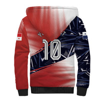 Personalized Panama Football Sherpa Hoodie Los Canaleros Harpy Eagle Mascot - National Flag Colors