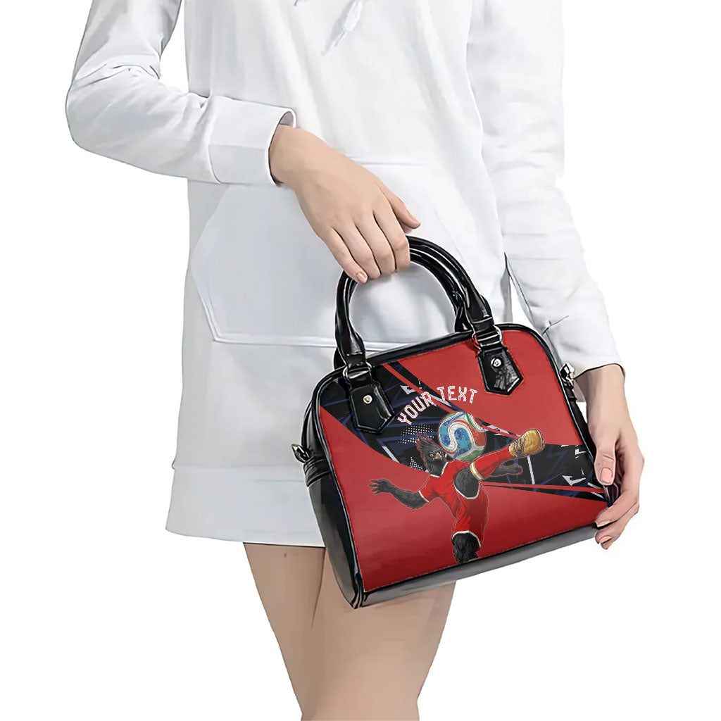 Personalized Panama Football Shoulder Handbag Los Canaleros Harpy Eagle Mascot - National Flag Colors
