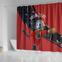 Personalized Panama Football Shower Curtain Los Canaleros Harpy Eagle Mascot - National Flag Colors