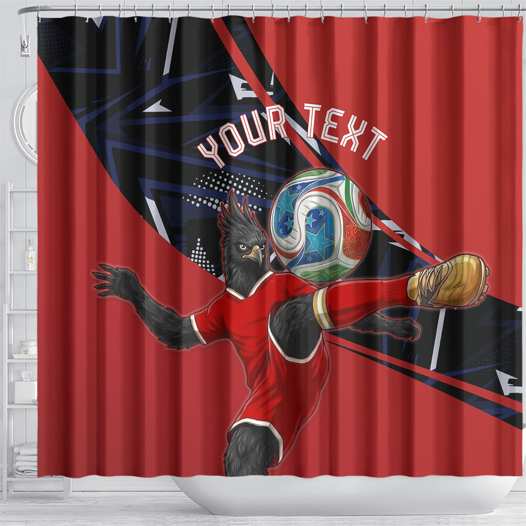 Personalized Panama Football Shower Curtain Los Canaleros Harpy Eagle Mascot - National Flag Colors