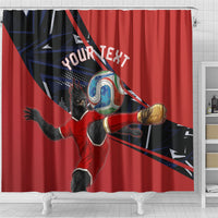Personalized Panama Football Shower Curtain Los Canaleros Harpy Eagle Mascot - National Flag Colors