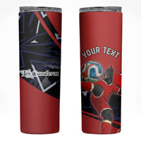 Personalized Panama Football Skinny Tumbler Los Canaleros Harpy Eagle Mascot - National Flag Colors