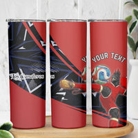 Personalized Panama Football Skinny Tumbler Los Canaleros Harpy Eagle Mascot - National Flag Colors