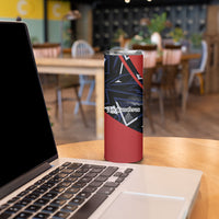 Personalized Panama Football Skinny Tumbler Los Canaleros Harpy Eagle Mascot - National Flag Colors