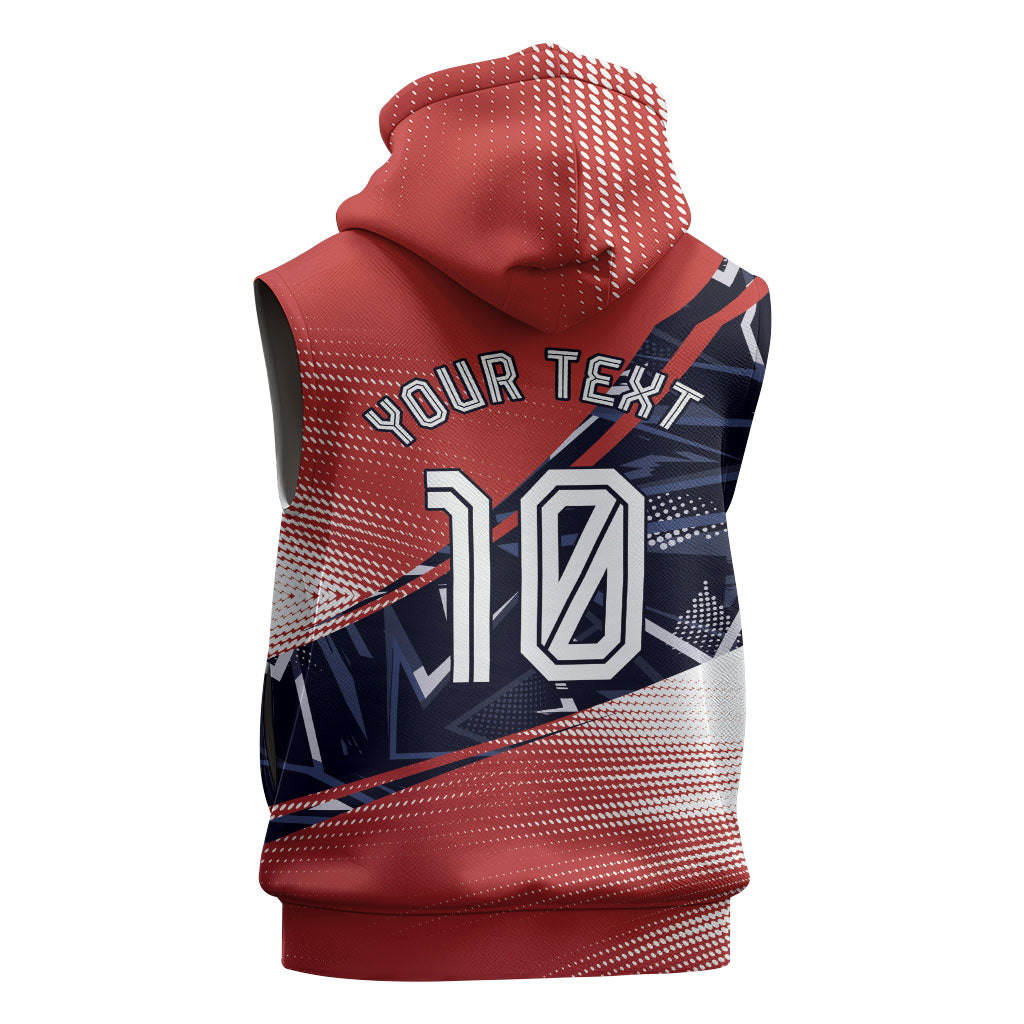 Personalized Panama Football Sleeveless Hoodie Los Canaleros Harpy Eagle Mascot - National Flag Colors