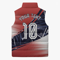 Personalized Panama Football Sleeveless Puffer Jacket Los Canaleros Harpy Eagle Mascot - National Flag Colors
