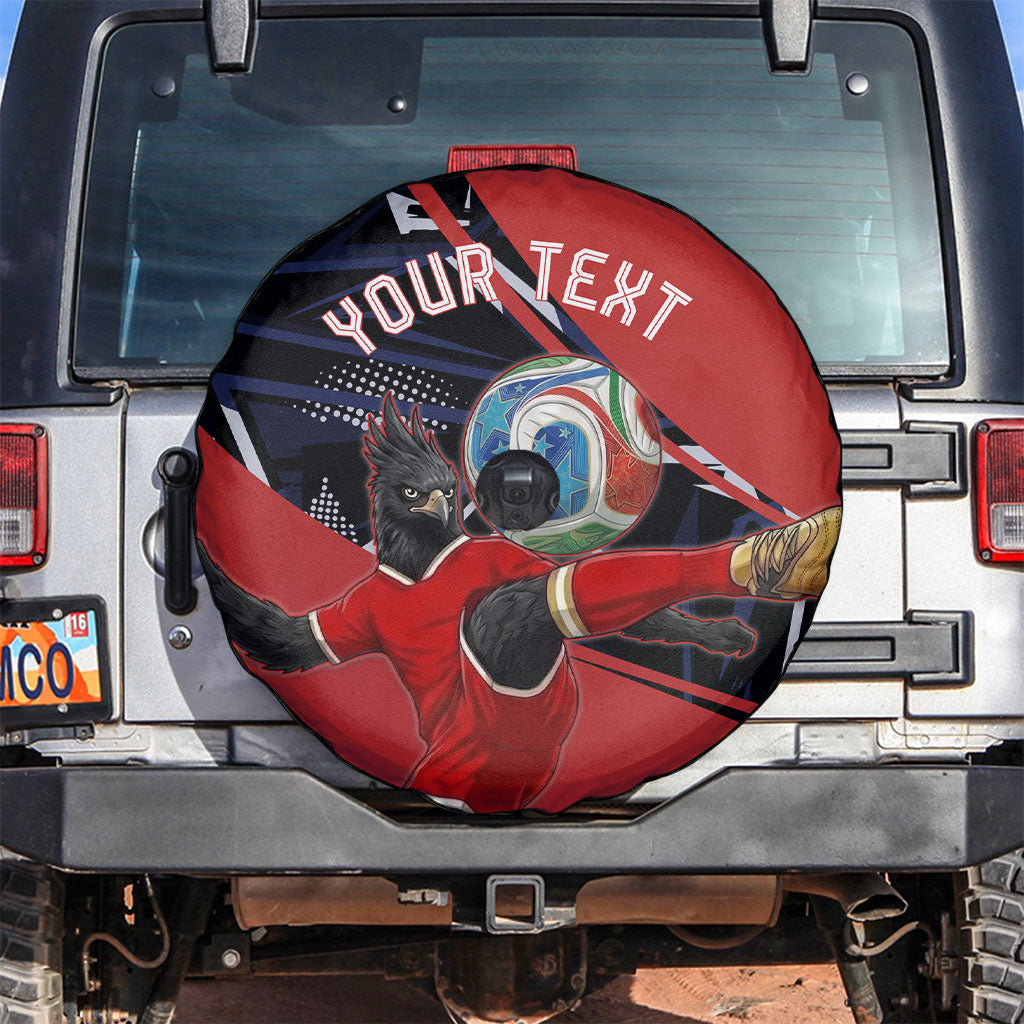 Personalized Panama Football Spare Tire Cover Los Canaleros Harpy Eagle Mascot - National Flag Colors