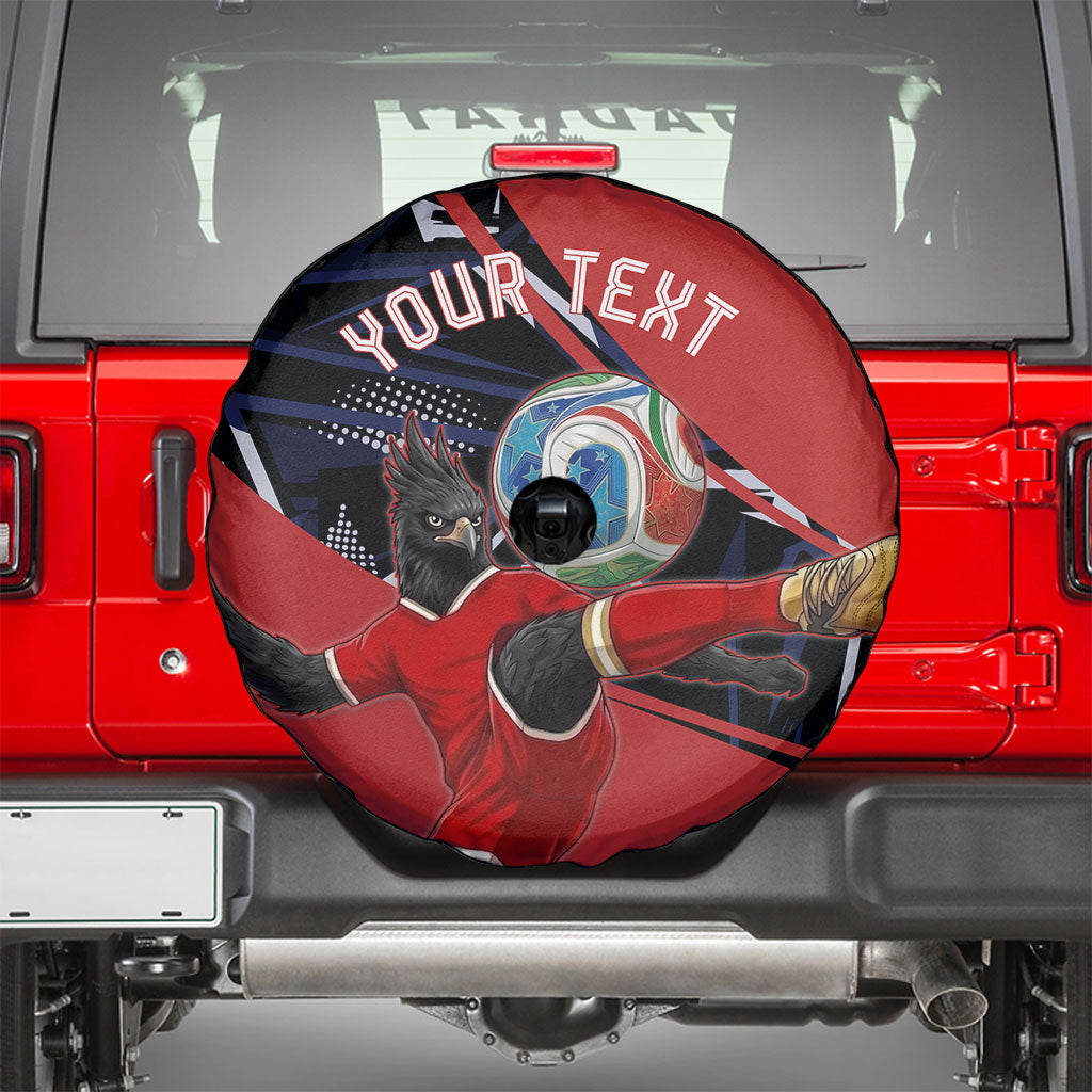 Personalized Panama Football Spare Tire Cover Los Canaleros Harpy Eagle Mascot - National Flag Colors
