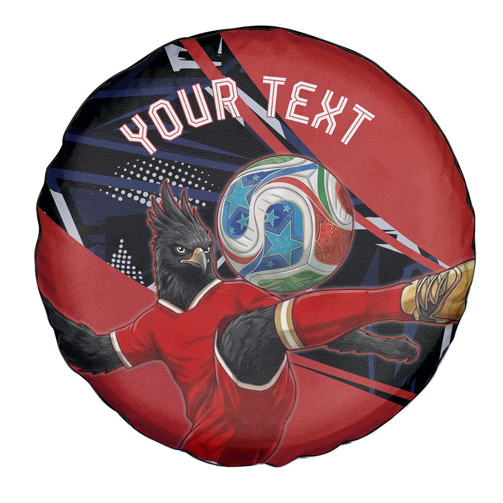 Personalized Panama Football Spare Tire Cover Los Canaleros Harpy Eagle Mascot - National Flag Colors
