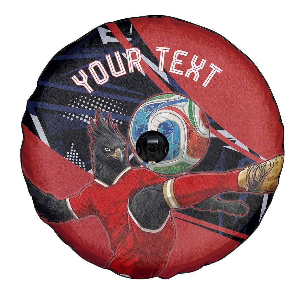 Personalized Panama Football Spare Tire Cover Los Canaleros Harpy Eagle Mascot - National Flag Colors