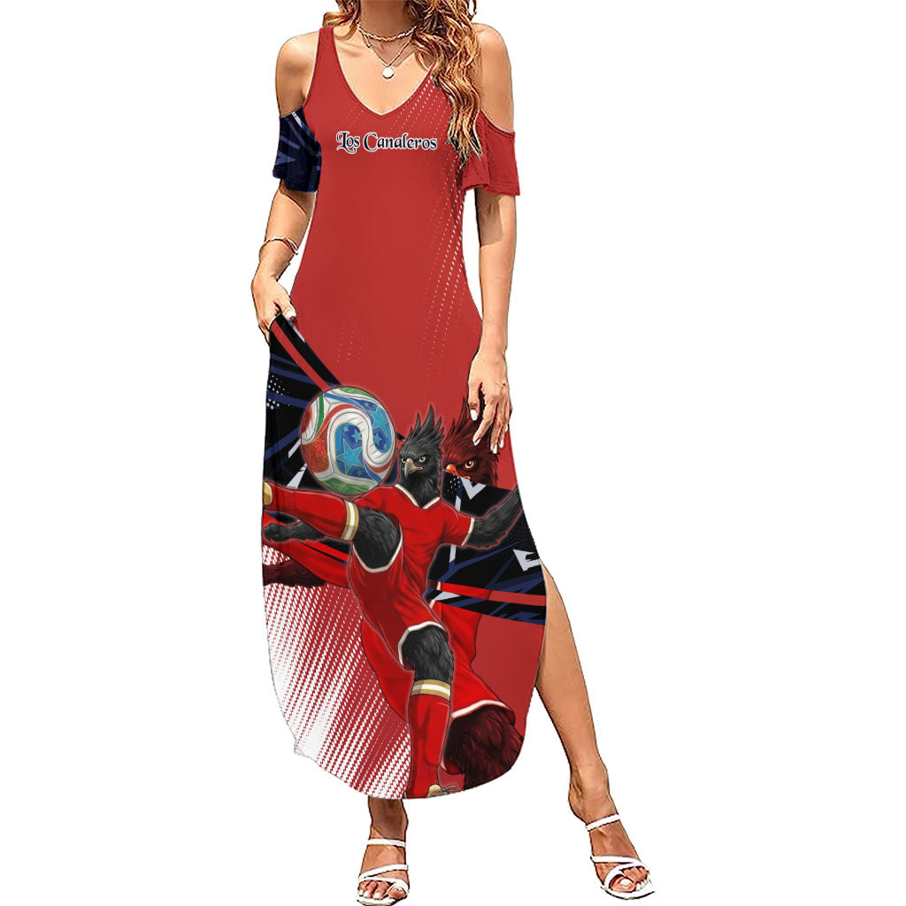 Personalized Panama Football Summer Maxi Dress Los Canaleros Harpy Eagle Mascot - National Flag Colors