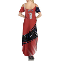 Personalized Panama Football Summer Maxi Dress Los Canaleros Harpy Eagle Mascot - National Flag Colors