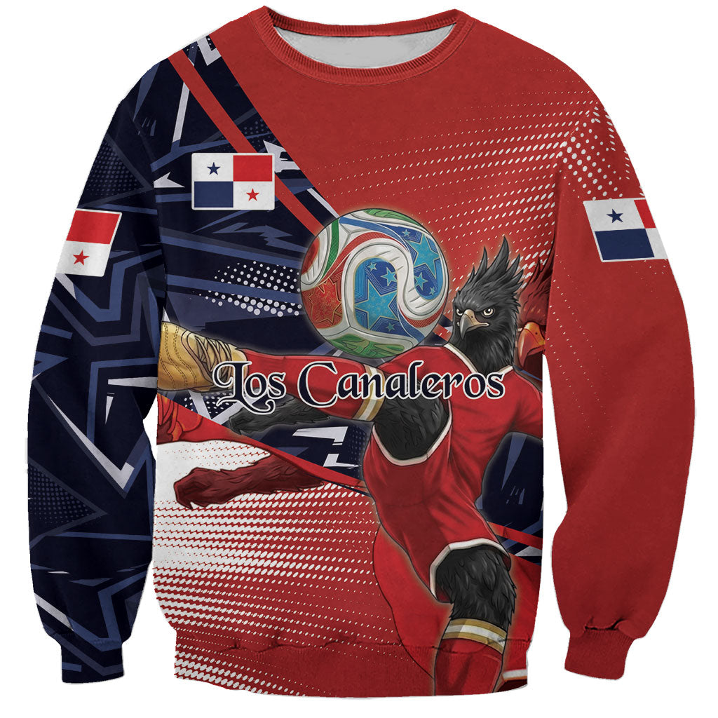 Personalized Panama Football Sweatshirt Los Canaleros Harpy Eagle Mascot - National Flag Colors