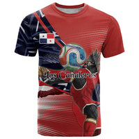 Personalized Panama Football T Shirt Los Canaleros Harpy Eagle Mascot - National Flag Colors