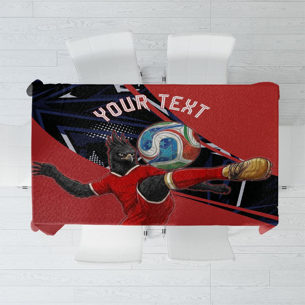Personalized Panama Football Tablecloth Los Canaleros Harpy Eagle Mascot - National Flag Colors