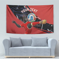 Personalized Panama Football Tapestry Los Canaleros Harpy Eagle Mascot - National Flag Colors