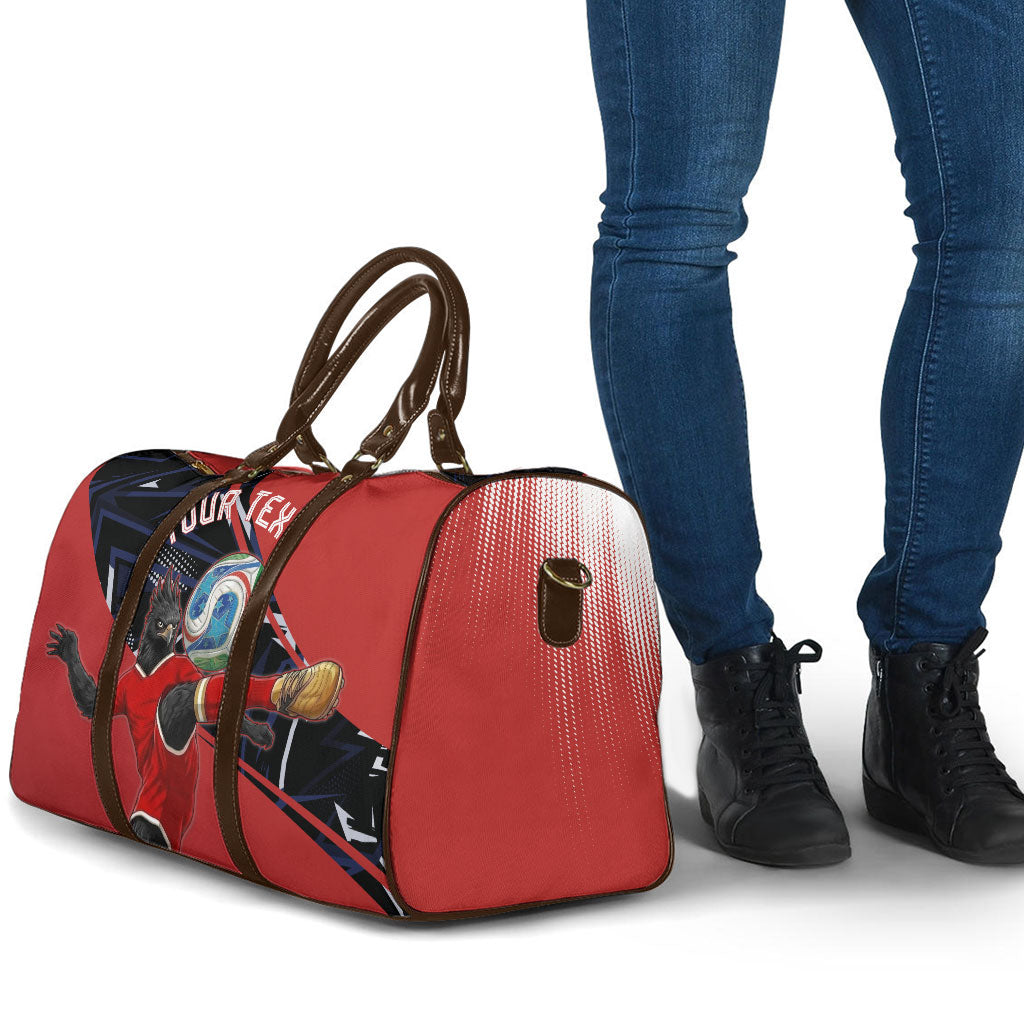 Personalized Panama Football Travel Bag Los Canaleros Harpy Eagle Mascot - National Flag Colors
