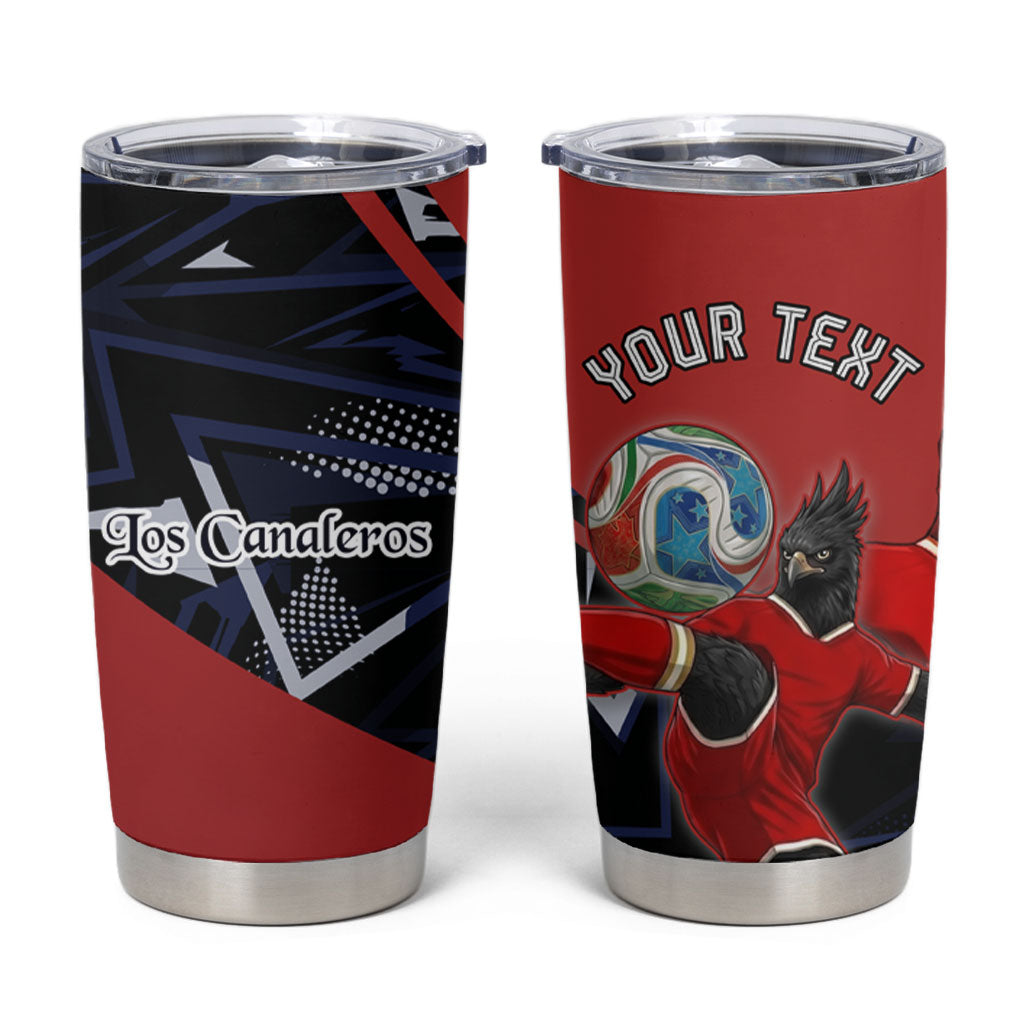 Personalized Panama Football Tumbler Cup Los Canaleros Harpy Eagle Mascot - National Flag Colors