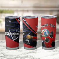 Personalized Panama Football Tumbler Cup Los Canaleros Harpy Eagle Mascot - National Flag Colors