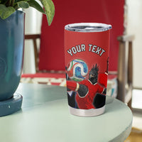Personalized Panama Football Tumbler Cup Los Canaleros Harpy Eagle Mascot - National Flag Colors