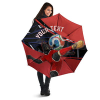 Personalized Panama Football Umbrella Los Canaleros Harpy Eagle Mascot - National Flag Colors
