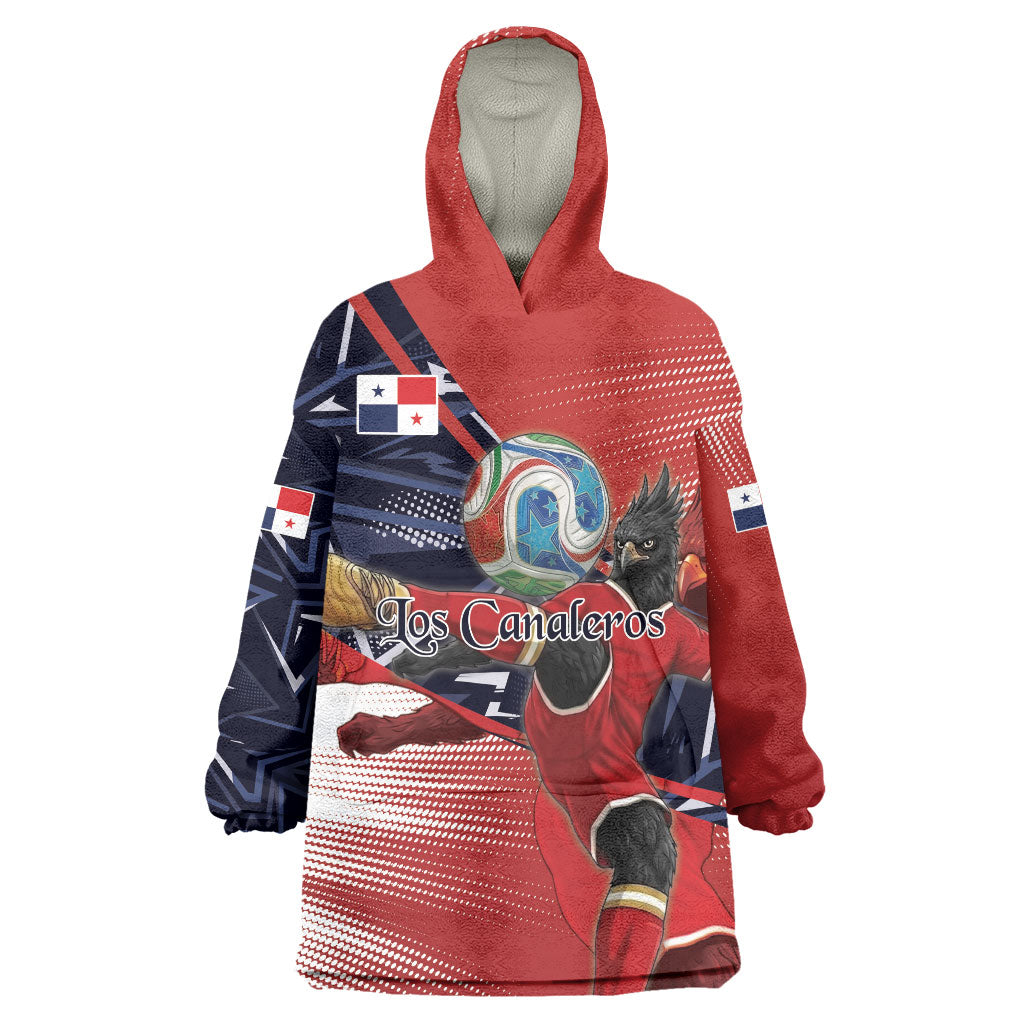Personalized Panama Football Wearable Blanket Hoodie Los Canaleros Harpy Eagle Mascot - National Flag Colors