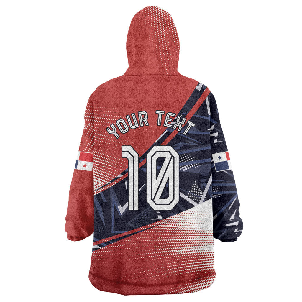 Personalized Panama Football Wearable Blanket Hoodie Los Canaleros Harpy Eagle Mascot - National Flag Colors