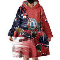 Personalized Panama Football Wearable Blanket Hoodie Los Canaleros Harpy Eagle Mascot - National Flag Colors