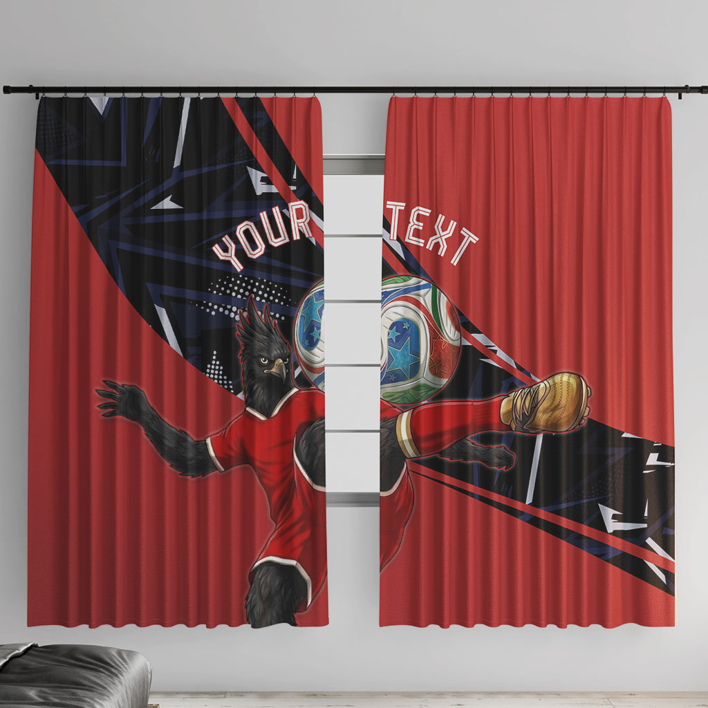 Personalized Panama Football Window Curtain Los Canaleros Harpy Eagle Mascot - National Flag Colors