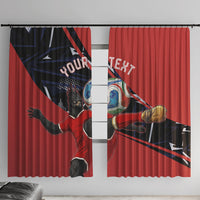 Personalized Panama Football Window Curtain Los Canaleros Harpy Eagle Mascot - National Flag Colors