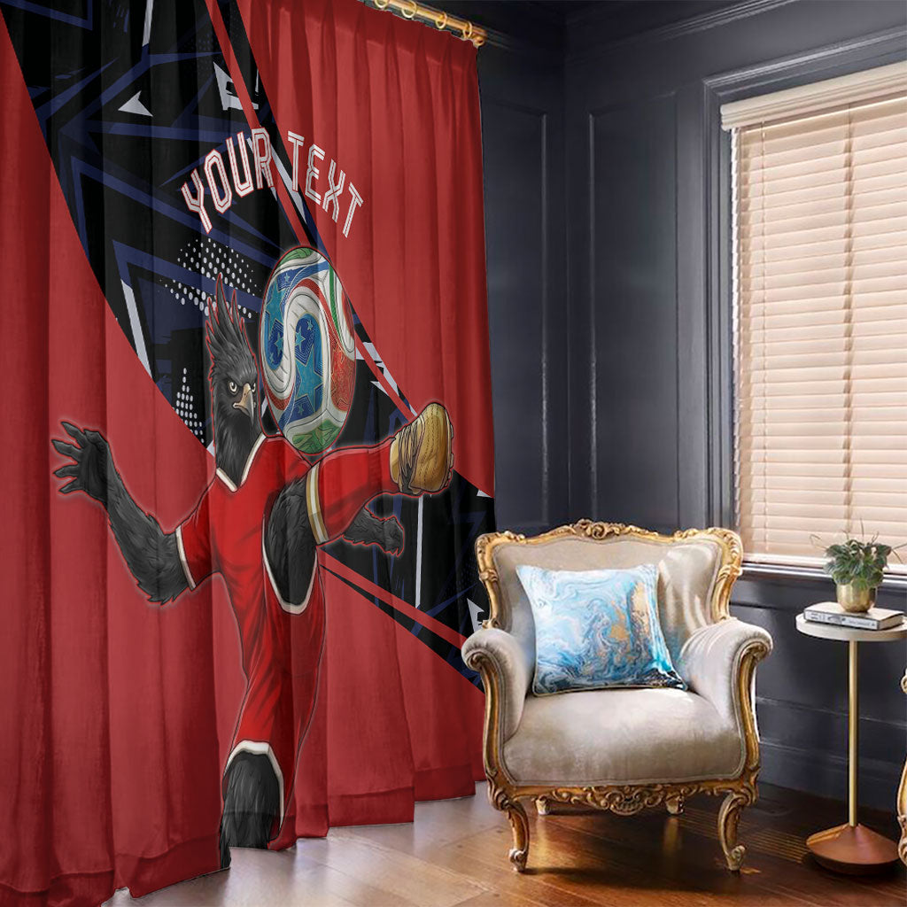 Personalized Panama Football Window Curtain Los Canaleros Harpy Eagle Mascot - National Flag Colors