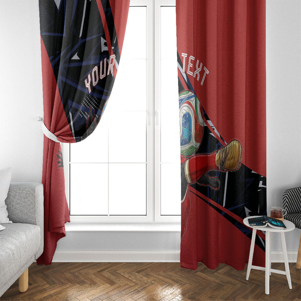 Personalized Panama Football Window Curtain Los Canaleros Harpy Eagle Mascot - National Flag Colors