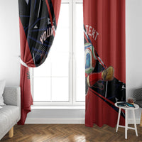 Personalized Panama Football Window Curtain Los Canaleros Harpy Eagle Mascot - National Flag Colors
