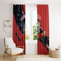 Personalized Panama Football Window Curtain Los Canaleros Harpy Eagle Mascot - National Flag Colors
