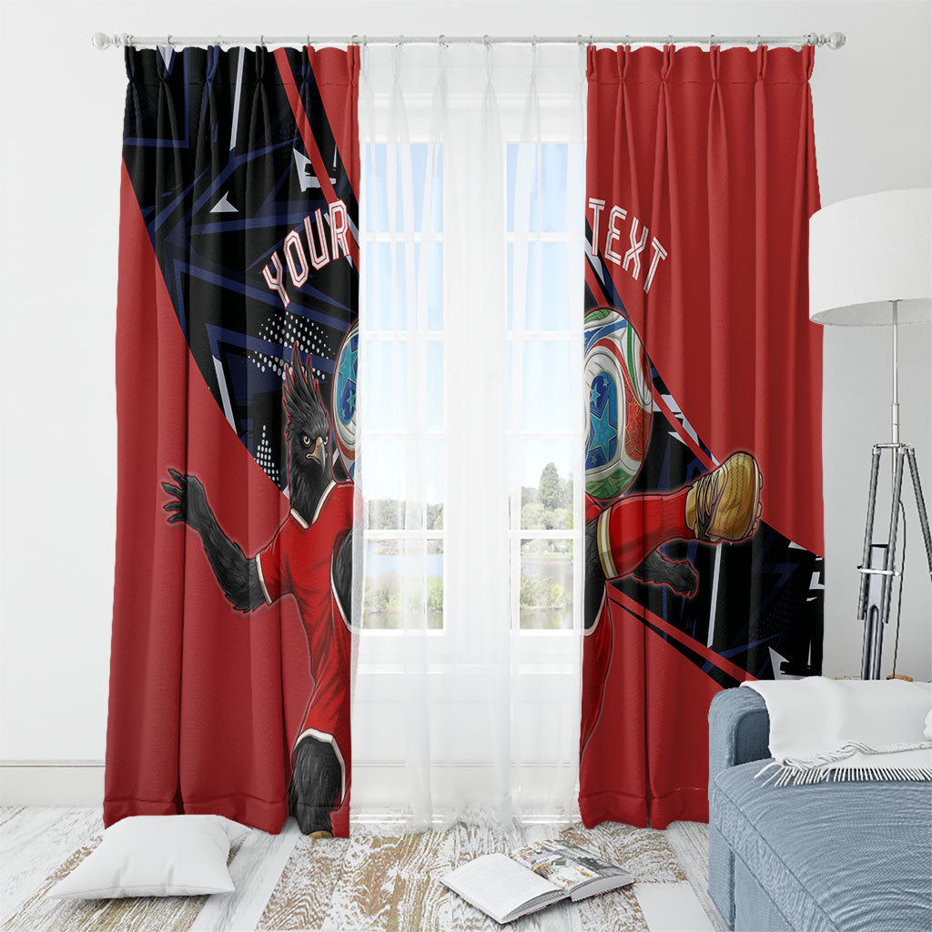 Personalized Panama Football Window Curtain Los Canaleros Harpy Eagle Mascot - National Flag Colors