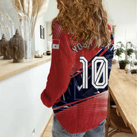 Personalized Panama Football Women Casual Shirt Los Canaleros Harpy Eagle Mascot - National Flag Colors