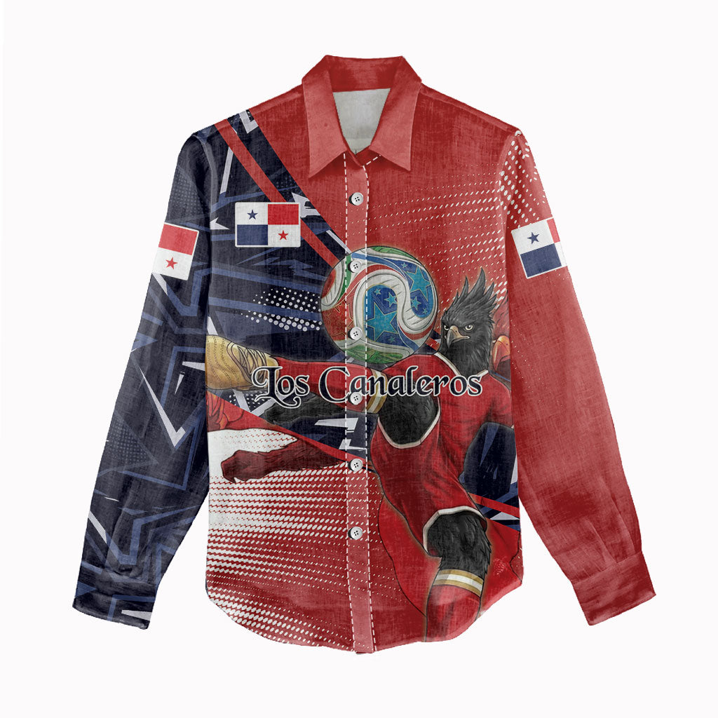 Personalized Panama Football Women Casual Shirt Los Canaleros Harpy Eagle Mascot - National Flag Colors