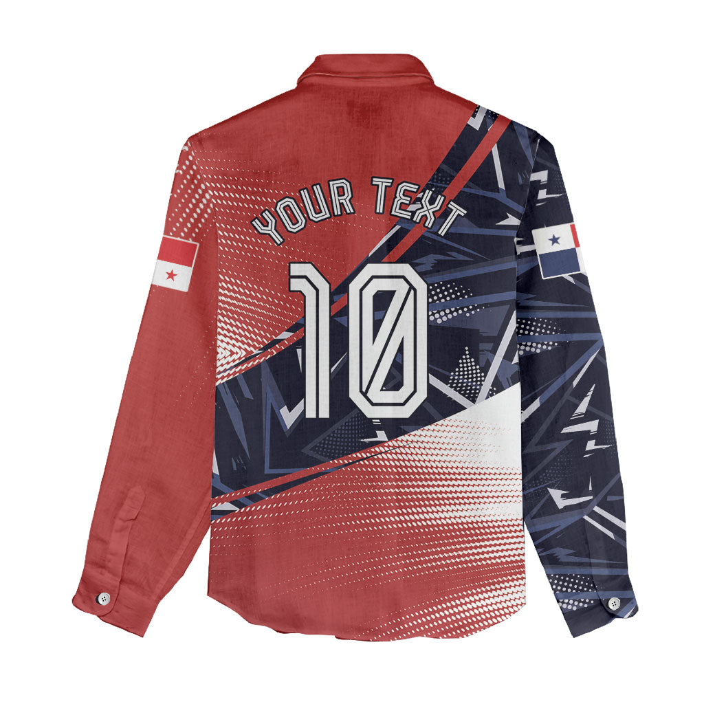 Personalized Panama Football Women Casual Shirt Los Canaleros Harpy Eagle Mascot - National Flag Colors