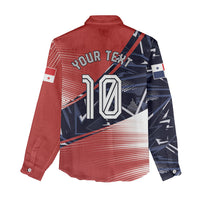 Personalized Panama Football Women Casual Shirt Los Canaleros Harpy Eagle Mascot - National Flag Colors