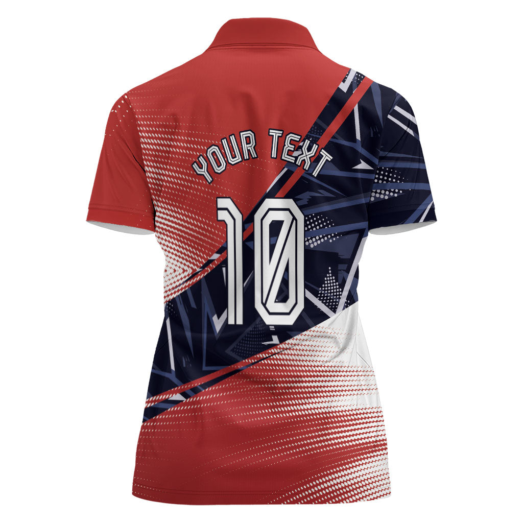Personalized Panama Football Women Polo Shirt Los Canaleros Harpy Eagle Mascot - National Flag Colors