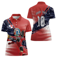 Personalized Panama Football Women Polo Shirt Los Canaleros Harpy Eagle Mascot - National Flag Colors