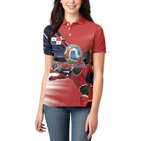 Personalized Panama Football Women Polo Shirt Los Canaleros Harpy Eagle Mascot - National Flag Colors