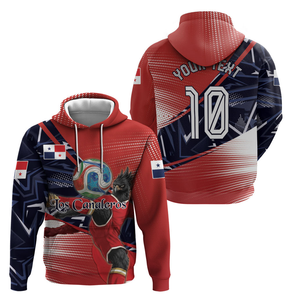 Personalized Panama Football Zip Hoodie Los Canaleros Harpy Eagle Mascot - National Flag Colors