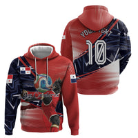 Personalized Panama Football Zip Hoodie Los Canaleros Harpy Eagle Mascot - National Flag Colors