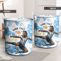 Personalized La Seleccion Argentina Soccer Laundry Basket Football Sun Of May Athletic Horse Mascot - Distressed Grunge Art