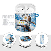 Personalized La Seleccion Argentina Soccer AirPods Case Football Sun Of May Athletic Horse Mascot - Distressed Grunge Art